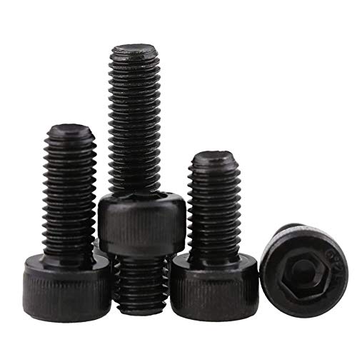 1 piezas Grado 12.9 M6 M8 M10 Acero al carbono Rosca fina Hexágono hexagonal Tornillo de cabeza hueca Paso 0.75/1 mm Longitud 10-100 mm, Negro, M6x0.75x25