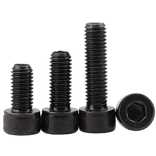 1 piezas Grado 12.9 M6 M8 M10 Acero al carbono Rosca fina Hexágono hexagonal Tornillo de cabeza hueca Paso 0.75/1 mm Longitud 10-100 mm, Negro, M6x0.75x25