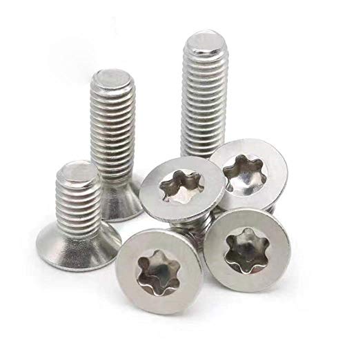 10 / 50pcs M1.6 M2 M2.5 M3 M4 M5 M6 M8 304 Acero inoxidable A2-70 GB2673 Tornillo de cabeza plana avellanada Torx de seis lóbulos Perno de seis lóbulos, 16 mm, M2.5 50 piezas