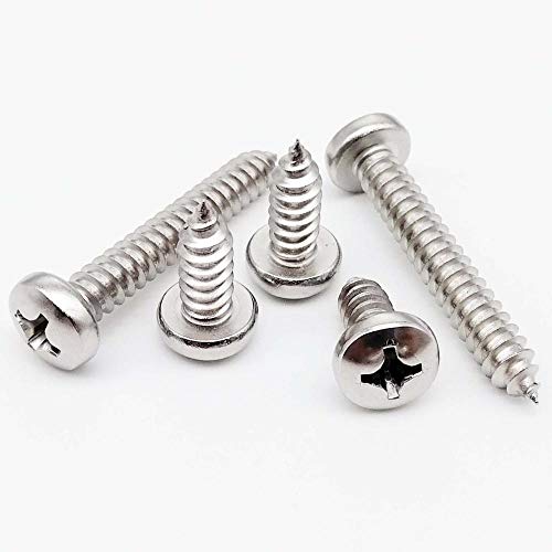 10 / 50pcs M3.5 M3.9 M4.2 M4.8 M5.5 M6.3 A2-70 Acero inoxidable 304 Cruz Phillips Pan Cabeza redonda Muebles autorroscantes Tornillo para madera, 38 mm, M3.5 50pcs