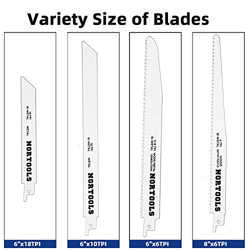 10 piezas 150 200 mm BIM CRV Reciprocating Saw Blades Combination Set Cordless Reciprocating Cut Metal Pruning Wood for Bosch DEWALT Makita models etc.