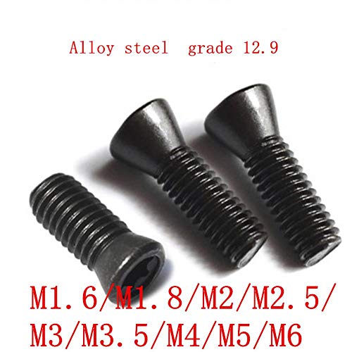 100-500PCS M1.6 M1.8 m2 m2.2 M2.5 M3 M3.5 M4 M5 M6 * L Grado 12.9 Insertar tornillo Torx Reemplaza insertos de carburo CNC Accesorios Torno, M3X8 500PCS