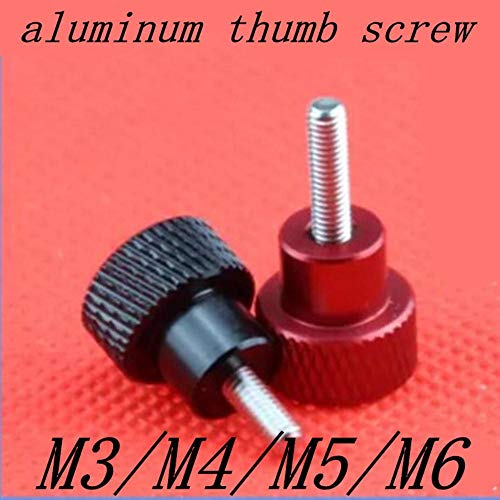 10PCS 5PCS Tornillo de pulgar de aluminio M3 M4 Cabeza moleteada de aluminio Hilo de acero inoxidable Apriete a mano Tornillos de pulgar, ROJO, M4 5pcs / lot