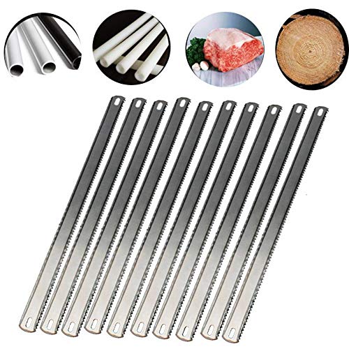 10PCS Hojas de Repuesto para Sierra para Metales de 12 Pulgadas 8TPI / 24TPI Hoja de Dientes Dobles Hoja de Sierra Manual para Dientes Finos/Gruesos para Cortar Madera Metal