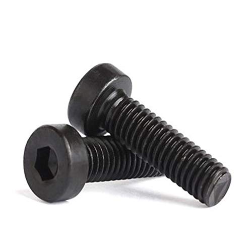 10pcs M4 M5 M6 Grado 8.8 acero Negro DIN7984 Hexagonal Hexagonal Enchufe Delgado Bajo Perfil Corto Cabeza Allen Tornillo de cabeza Perno L = 6-50 mm, 25 mm, M5