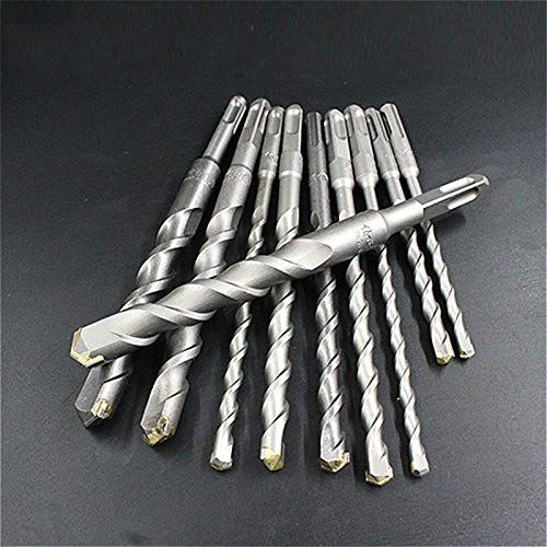 10Pcs / set 6-25mm * 200mm SDS eléctrico Crosshead Twin Impact Brocas en espiral rápidas