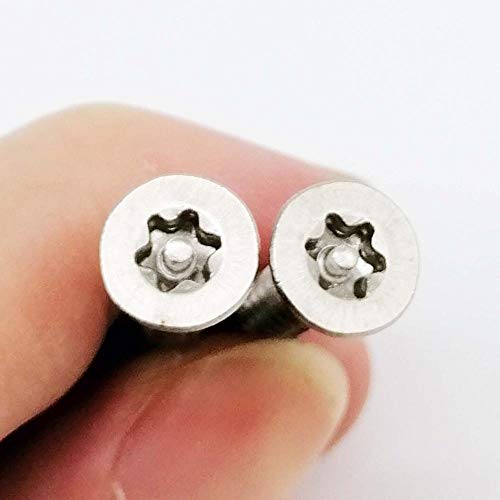 10X M2.9 M3.5 M4 M5 304 A2 Pin de acero inoxidable Seis lóbulos Torx Cabeza plana avellanada A prueba de manipulaciones Tornillo de madera autorroscante de seguridad, M4.8x50mm