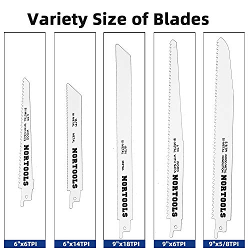 12 piezas BIM Sable alternativo Hojas de sierra de sable Conjunto combinado Inalámbrico Corte alternativo Madera de metal para poda para modelos Bosch DEWALT Makita,etc.