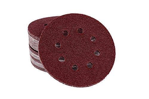 120 Hojas Velcro/antiadherente – Lija para lijadora excéntrica (Diámetro 115 mm, 8 orificios, grano 20 x 40/60/80/120/180/240 | schleifscheiben | excéntrico (lija | excéntrica