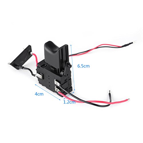 12V Interruptor de Gatillo Interruptor de Taladro Eléctrico Inalámbrico Control de Velocidad Interruptor con Reverso para Batería de Litio con Luz Pequeña