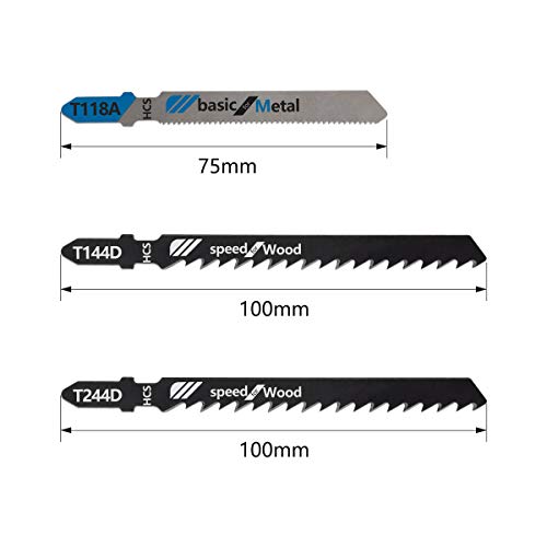 15 Hojas Plantilla de Hoja de Sierra de Calar Bimetálica para Madera y Metal T144Dx5, T244Dx5, T118Ax5