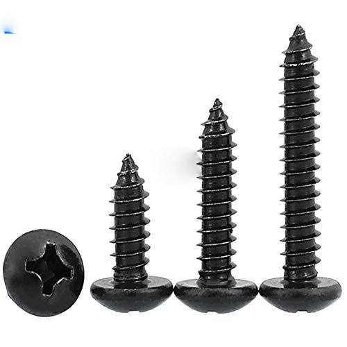 20 / 50Pcs Tornillo de truss de madera M3 M4 M5 con tornillos autorroscantes de óxido negro y cera, 12 mm, M5 (20Pcs)