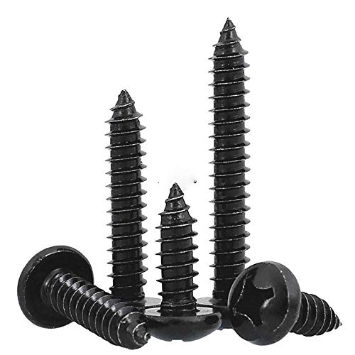 20 / 50Pcs Tornillo de truss de madera M3 M4 M5 con tornillos autorroscantes de óxido negro y cera, 12 mm, M5 (20Pcs)