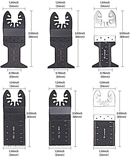 20 hojas de sierra oscilantes multiherramienta de liberación rápida, para madera y metal/plástico universales para Fein Multimaster, Dremel, Bosch, Makita, Dewalt y más