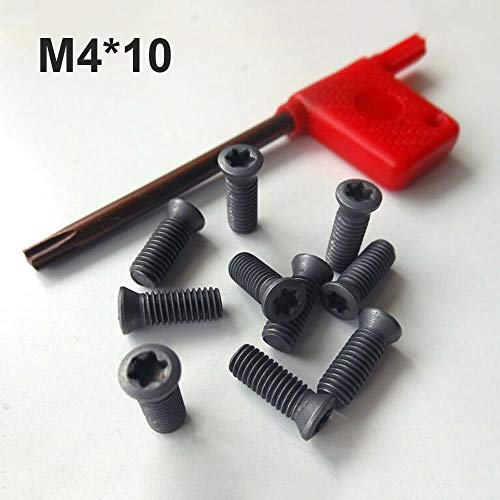 20 piezas Insertar tornillos Torx M2-M5 Llave de bandera Herramientas de torno interno Accesorios para insertos de carburo Cortadores de torno Destornillador con llave, M4.5 x 15