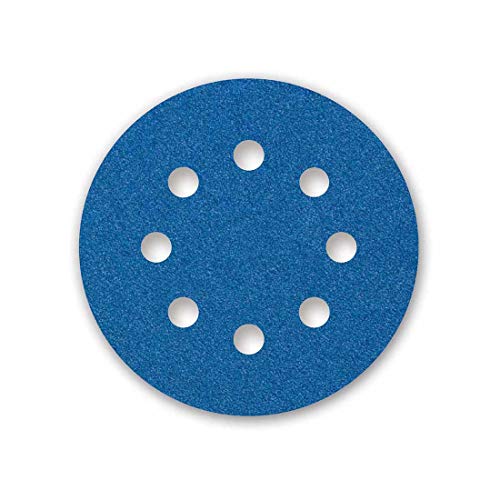 25 MENZER velcro-discos abrasivos para lijadora excéntrica 125 mm de diámetro - grano 24-120 - 8-hole