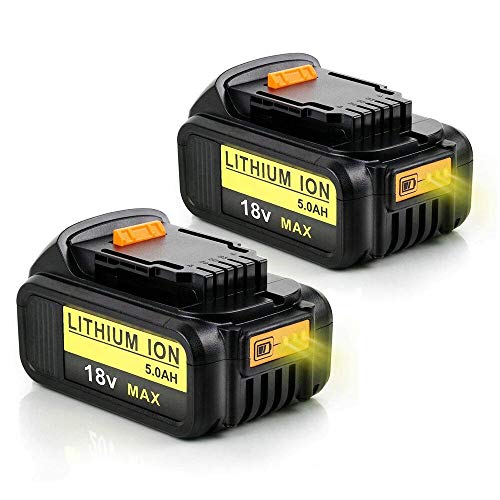 2X 18V DCB184 5.0Ah Batería de repuesto para Dewalt XR DCB181 DCB182 DCB183 DCB185 DCB200 DCB200-2 DCB205DCB181-XJ N123283 Taladro inalámbrico