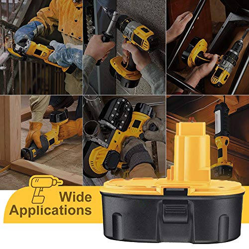 2X Powayup Reemplazo para DeWalt 18V 3.0Ah NI-MH Taladro Batería DE9503 DC9096 DE9039 DE9095 DE9096 DW9095 DW9096 DW9098