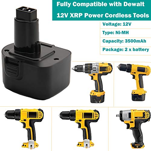 2X Shentec 12V 3.5Ah Ni-MH batteria per Dewalt DC9071 DE9071 DW9072 DE9074 DE9075 DE9501 DW9071 DE90