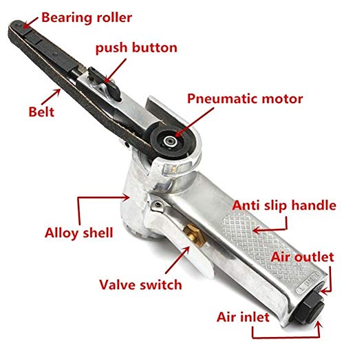 3/8" Cinturón Aire 1pc Sander Pulido Ángulo Aire De La Máquina De La Máquina De Pulido con Banda De Lijado para Lijar Compresor De Aire del De Herramienta Neumática