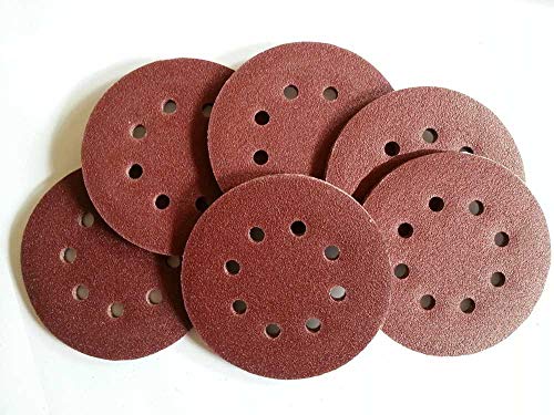 50 Piezas Discos de pulir velcro ø 125 mm Tamaño de grano 80 para Lijadora orbital 8-agujeros