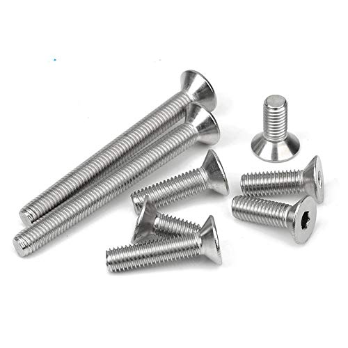 50/10 Uds M2 M2.5 M3 M4 M5 M6 M8 Din7991 Acero inoxidable 304 o negro Grado 10.9 Hexágono Hexagonal Tornillo avellanado de cabeza plana, Blanco, M2.5-50pcs