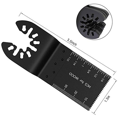 5PCS Cuchillas Oscilantes Multiherramienta de Corte Acero Sierra para Madera Rápido Dientes de Carburo para Dremel Fein Multimaster Makita Bosch Mix Multitool Accesorios(34mm / 1.34")