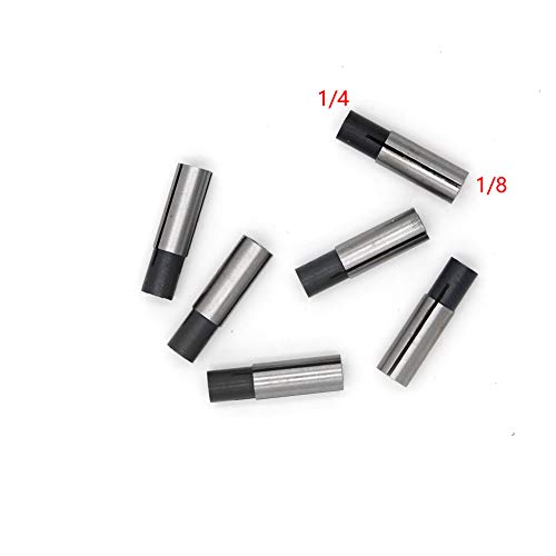 6 piezas 1/4" a 1/8" Adaptador de portabrocas para torno CNC Router Cutter Fresa Bit