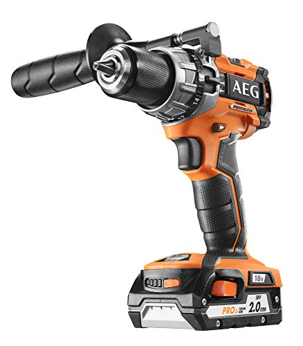 AEG – Taladro atornillador (18 V, compacta (Longitud 176 mm), maX. dinamométrica 60 Nm, con 2 baterías (2,0 Ah) – bs18 C 2blli bldd-202 C