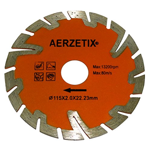AERZETIX: Disco de diamante turbo segmentado 115mm 22.2mm para amoladoras angulares de corte baldosas piedra hormigón C18203