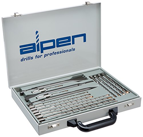 alpen 500016100 - Juego de brocas percutoras F4 forte y cinceles plano, en punta y ancho (16 piezas, SDS-plus, en estuche de metal)