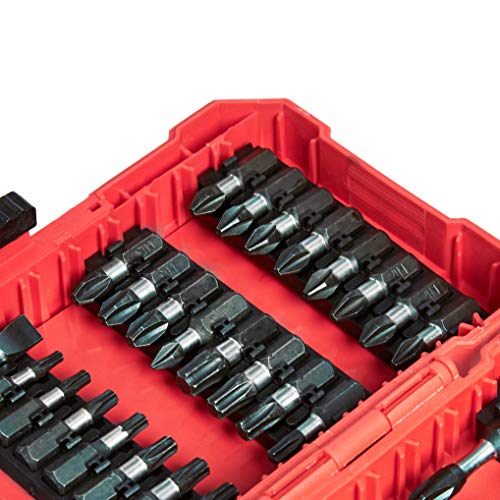 AmazonBasics Juego de bits, 42 piezas, para taladro de percusión - Phillips, ranurados y Torx