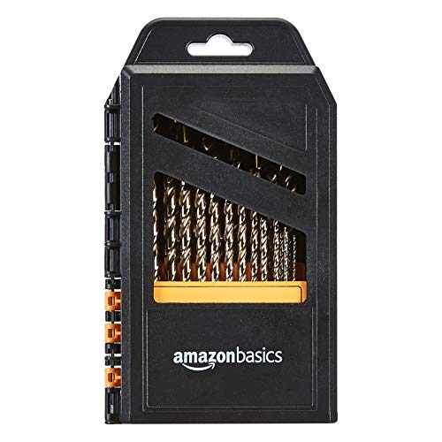 AmazonBasics – Juego de brocas de titanio – 29 piezas, acero de alta velocidad M35 HSS, para acero, aleación y otros metales duros