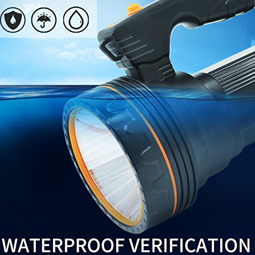 Ambertech Recargable 7000 Lúmenes Super Brillante Reflector LED Spotlight Linterna antorcha Linterna con Luz nítida