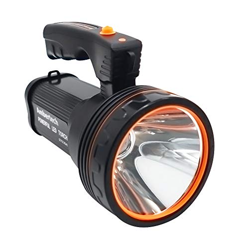 Ambertech Recargable 7000 Lúmenes Super Brillante Reflector LED Spotlight Linterna antorcha Linterna con Luz nítida