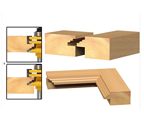 APlus Fresa de madera – Fresa para Lock Mitre, Router Bit pernos Junta Cutter para herramienta de copa madera para máquina de grabado, máquina de décogeupa al usuario de rebajadora