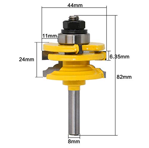 APlus Fresa de madera – Fresa para Lock Mitre, Router Bit pernos Junta Cutter para herramienta de copa madera para máquina de grabado, máquina de décogeupa al usuario de rebajadora