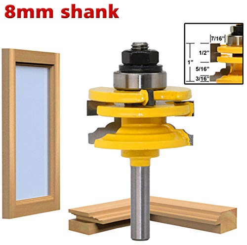 APlus Fresa de madera – Fresa para Lock Mitre, Router Bit pernos Junta Cutter para herramienta de copa madera para máquina de grabado, máquina de décogeupa al usuario de rebajadora