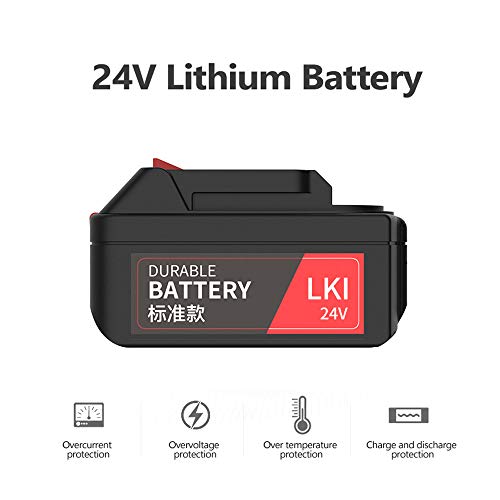 ASWT-Batería De Litio De 24V Desbrozadora Eléctrica, Cuchilla Deempuñadura Adicional, Asa Giratoria 180 ° Caperuza En Caja De Cartón (Li-Ion 2000Mah / 20000Rpm)