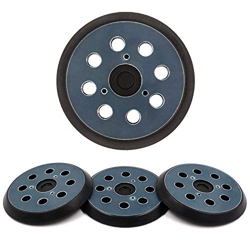 AxPower 5 inch 8 Hole Replacement Sander Pads 5" Hook and Loop Sanding Backing Plates for Makita 743081-8 743051-7, DeWalt 151281-08 DW4388, Porter Cable, Hitachi 324-209 (4 Packs)
