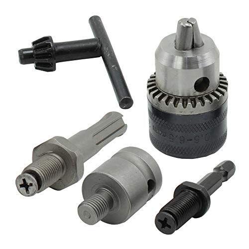 Bardland JT-10 Juego de herramientas de conversión de mandril de taladro con llave de 1,5-10 mm con adaptador de zócalo de 3/8 "para trabajo pesado, llave de mandril de taladro de 10 mm,