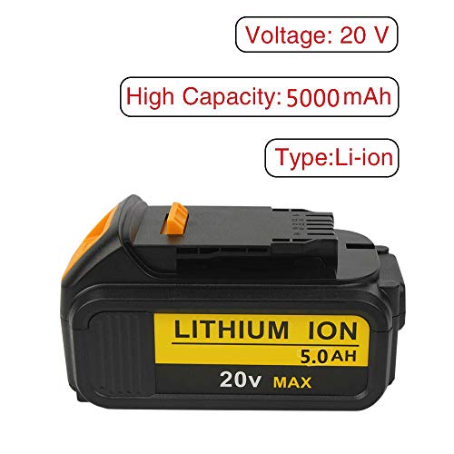 Batería de ion de litio de repuesto para Dewalt DCB200 DCB205-2 DCB205 DCB203 DCB201-2 DCB201 DCB200 herramientas eléctricas inalámbricas de 20 V y 5,0 Ah
