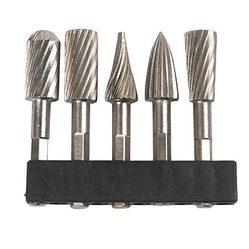 Bestgle Juego de brocas de cortede 5 piezas para Dremel molinillo herramienta Drill metal y madera, Fresa Frontal Aleación de Acero Tungsteno Herramientas Rotativas Cabezal de Pulido