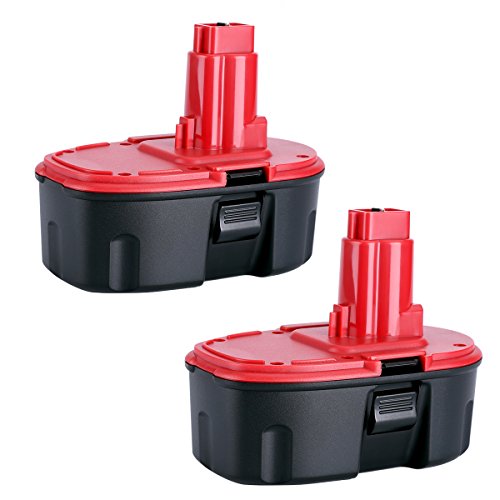 Biswaye 2 Pack DC9096 batería de repuesto 18 V 3000 mAh para Dewalt 18 V inalámbrico Power Tools paquete de batería DE9096 DE9098 DW9095 DW9096 DW9098 DE9503 DC9099 DC9098 DE9039 DE9095, Ni-CD