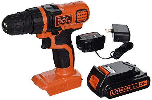 Black & Decker LDX120C drill Negro, Naranja - Taladro eléctrico (115 in-lb, 650 RPM, Batería, 1 pieza(s), Ión de litio, 20 V)