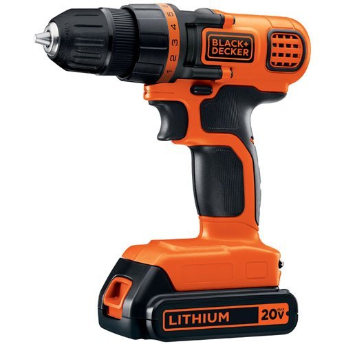 Black & Decker LDX120C drill Negro, Naranja - Taladro eléctrico (115 in-lb, 650 RPM, Batería, 1 pieza(s), Ión de litio, 20 V)