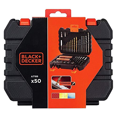 BLACK+DECKER A7188 - Set de 50 piezas con brocas y puntas para atornillar y taladrar