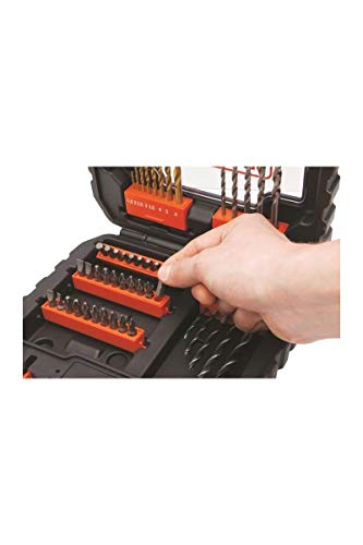 Black+Decker A7232-XJ A7232-XJ-Juego atornillar y taladrar, 0 W, 0 V, Set de 50 Piezas