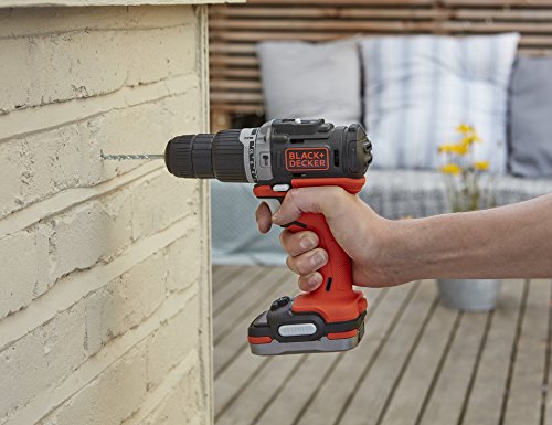 BLACK+DECKER BDCHD12S1-XJ - Taladro Percutor 12V con batería litio 1.5 Ah, incluye cable USB de carga