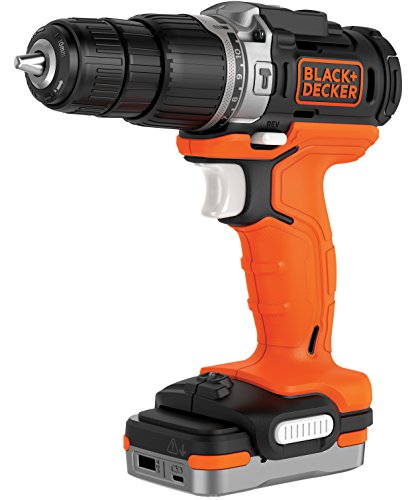 BLACK+DECKER BDCHD12S1-XJ - Taladro Percutor 12V con batería litio 1.5 Ah, incluye cable USB de carga